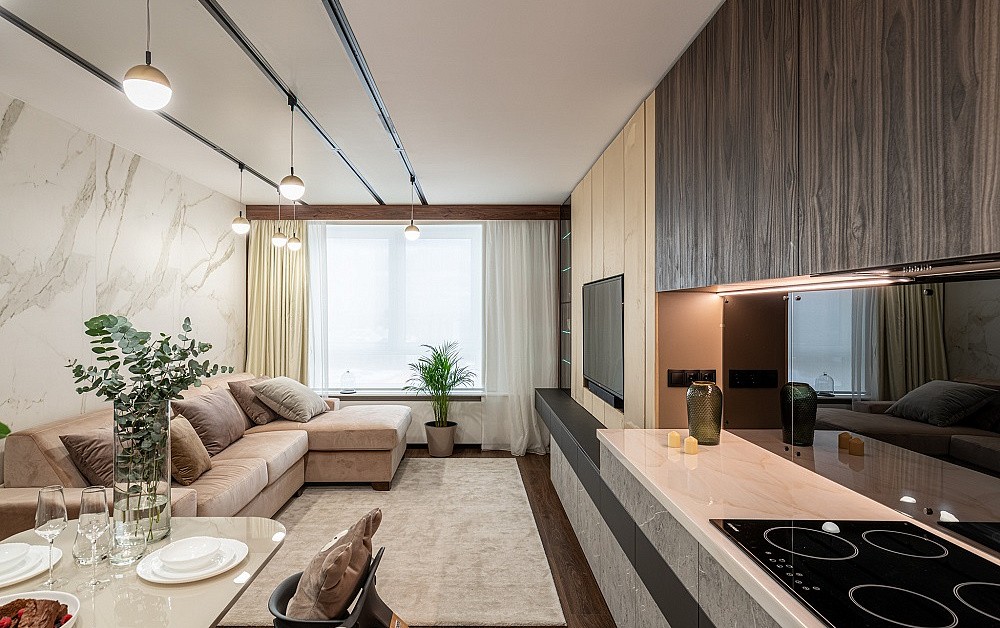 Древесно-песчаная кухня для ТВ-проекта «Квартирный Вопрос»