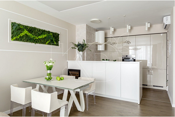 Белая  кухня в интерьере