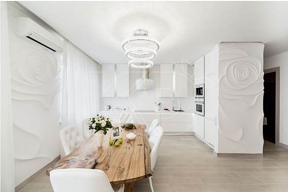 Белая  кухня в интерьере