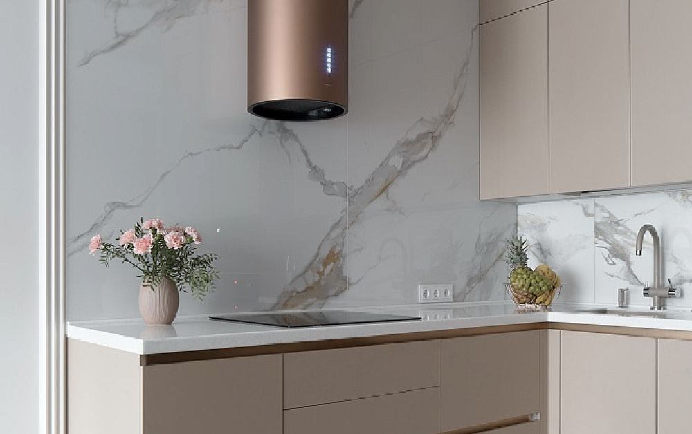 Нежная кухня с продуманным хранением